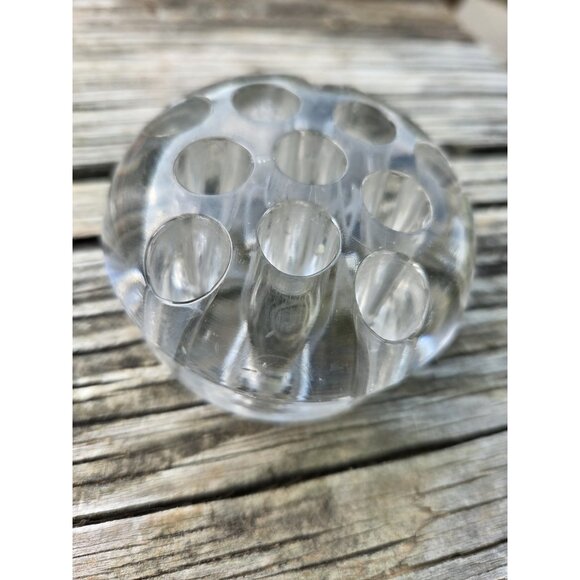 2 Small Vintage Glass Flower Frogs 11 Holes 3 inch Floral - Picture 9 of 16